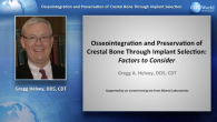Osseointegration and Preservation of Crestal Bone Through Implant Selection: Factors to Consider Webinar Thumbnail