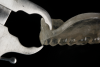 Fig 6. Distance measured from the intaglio surface of the denture to the occlusal surface of the teeth to check available prosthetic space.