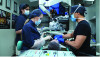 Fig 1. Throughout the entire procedure, the clinician sits ergonomically, supported by an armrest.